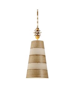1 Light Pendant - Taupe & Cream Patina