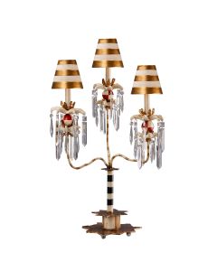 3 Arm Table Lamp - Cream & Gold