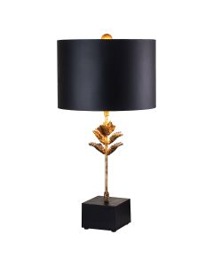 1 Light Table Lamp - Antique Gold And Black