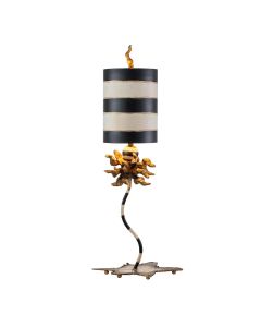 1 Light Table Lamp - Gold Leaf, Black & Cream Stripes