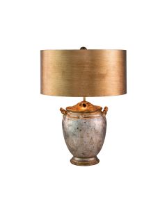 1 Light Table Lamp - Antiqued Silver With Gold Leaf