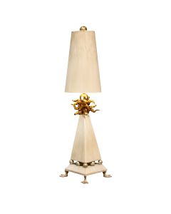 1 Light Table Lamp - Cream Patina, Gold Leaf
