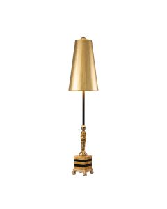 1 Light Table Lamp - Gold, Black And Silver Leaf