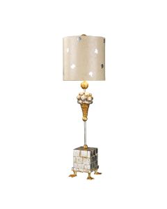 1 Light Table Lamp - Cream And Silver Leaf
