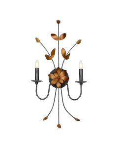 2 Light Wall Light - Gun Metal And Gold