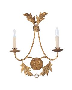 2 Light Wall Light - Glazed Gold Leaf