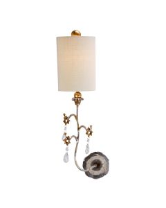 1 Light Wall Light - Silver & Cream Patina