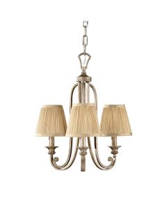 3 Light Chandelier - Silver / Gold Patina