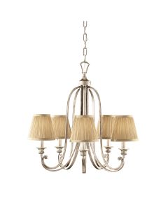 5 Light Chandelier - Silver / Gold Patina