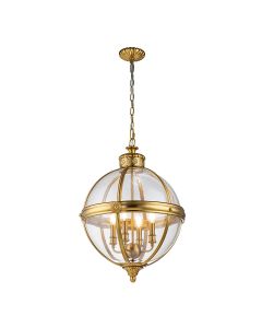 4 Light Pendant - Burnished Brass