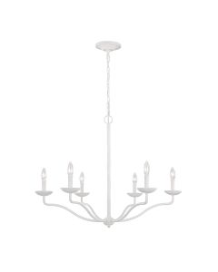 6 Light Chandelier - Plaster White