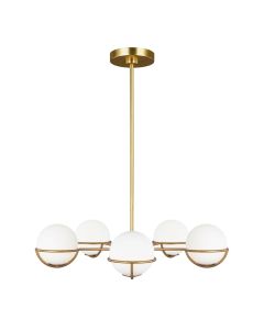 5 Light Chandelier - Burnished Brass