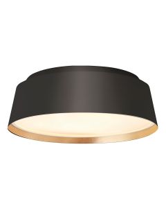 3 Light Flush - Matte Black & Gold