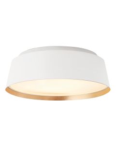 3 Light Flush - Matte White & Gold
