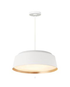 5 Light Pendant - Matte White & Gold
