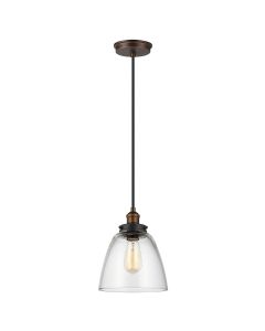 1 Light Pendant - Antique Brass / Dark Weathered Zinc