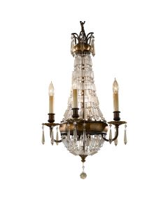 4 Light Chandelier - Distressed Bronze / Silver Bronze