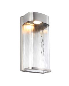 1 Light Large LED Wall Light - Painted Brushed Steel