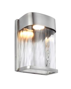 1 Light Small LED Wall Light - Painted Brushed Steel