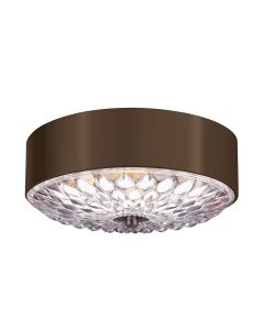 3 Light Small Flush - Blackened Brass