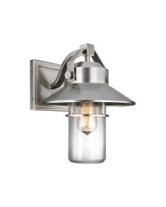 1 Light Medium Wall Lantern - Painted Brushed Steel