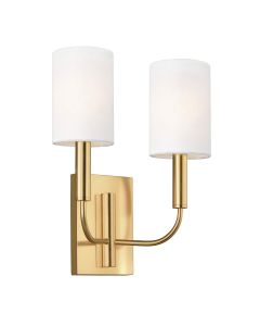 2 Light Wall Light - Burnished Brass