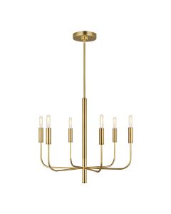 6 Light Chandelier - Burnished Brass