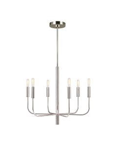 6 Light Chandelier - Polished Nickel