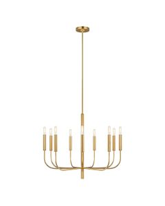 9 Light Chandelier - Burnished Brass