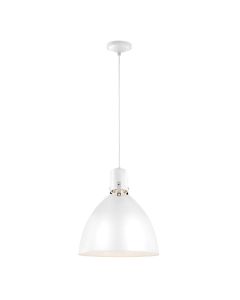 1 Light Medium LED Pendant - Polished Nickel - White