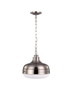 2 Light Pendant - Polished Nickel / Brushed Steel