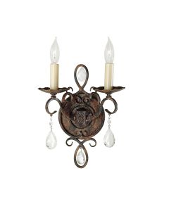 2 Light Wall Light - Dark Brown Patina