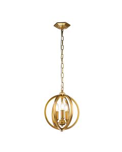 3 Light Small Pendant - Burnished Brass