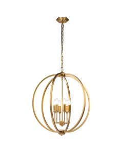 6 Light Large Pendant - Burnished Brass