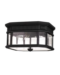 2 Light Flush Ceiling - Black