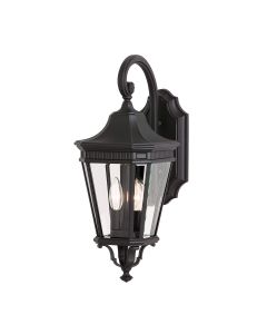 2 Light Medium Wall Lantern - Black
