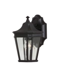 1 Light Small Wall Lantern - Black