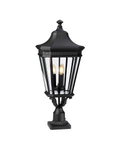 3 Light Large Pedestal - Black