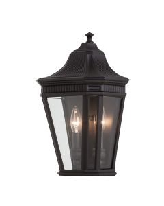 2 Light Half Wall Lantern - Black