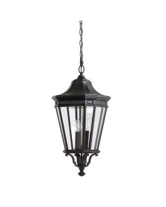 3 Light Large Chain Lantern - Black