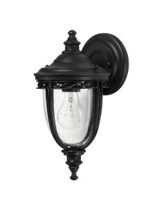 1 Light Small Wall Lantern - Black
