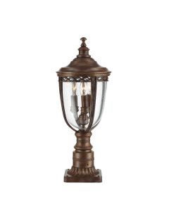 3 Light Medium Pedestal - Silver Bronze Patina