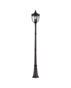 3 Light Large Lamp Post - Black