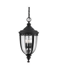 3 Light Large Chain Lantern - Black