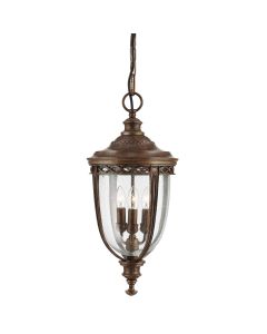 3 Light Large Chain Lantern - Silver Bronze Patina