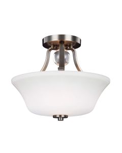 2 Light Semi-Flush - Satin Nickel