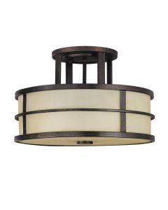 3 Light Semi-Flush - Black / Bronze Patina