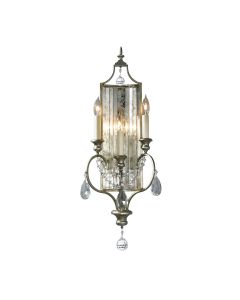 3 Light Wall Light - Silver Leaf