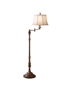 1 Light Floor Lamp - Crackled Bronze / Silver Patina
