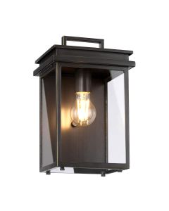 1 Light Medium Wall Lantern - Dark Brown